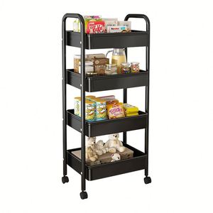Nouvelle Étagère de Rangement Mobile à 4 Niveaux pour Cuisine, Panier d'Angle Rotatif pour Fruits et Légumes, Égouttoir et Présentoir - Product Image 2
