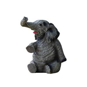 งานประติมากรรมรูปช้างน้อยน่ารักทำจากอีพ็อกซี่เรซิ่น หัวเอียง ตกแต่งสวน สนามหญ้า หรือระเบียง เหมาะสำหรับเป็นของขวัญ - Product Image 5