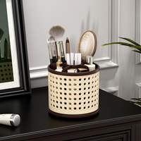 Nouveau Organisateur de Maquillage Rotatif de Style Chinois en Plastique pour Bureau, Porte-Crayons et Pinceaux, avec Compartiments pour Rouge à Lèvres et Fards à Paupières