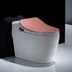 Rosa di colore oro di lusso moderno hotel bagno sensore elettrico siphonic intelligente automatico intelligente wc ciotola con bidet