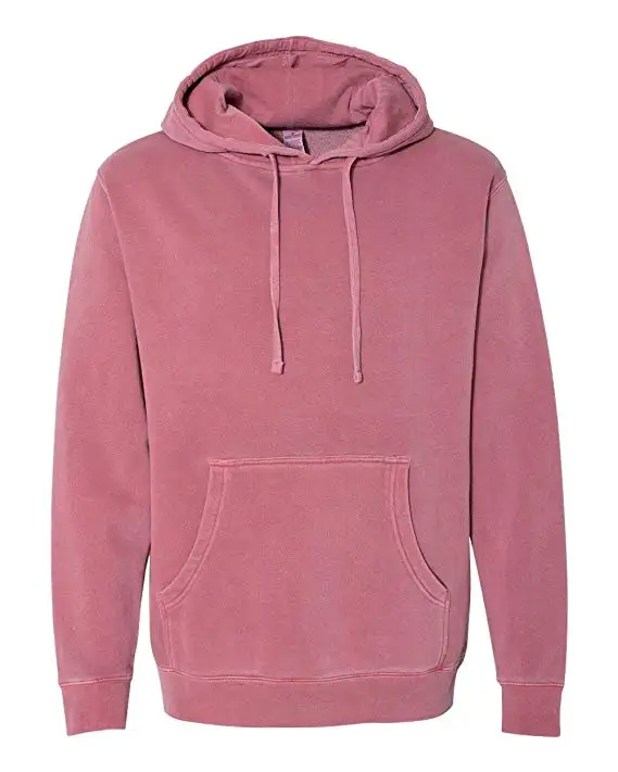 100% Katoen Lange Mouw Mannen Hooded Sweater, Custom Logo Pigment Hooded Sweatshirt