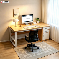 Bureau d'ordinateur ergonomique moderne en bois JIUSHUN pour le bureau à domicile avec armoire de rangement