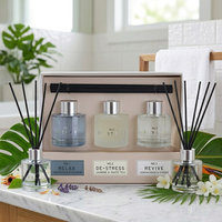 Ensemble de 3 diffuseurs d'arôme de luxe diffuseur d'arôme de parfum diffuseur d'arôme sans flamme avec bâton de fibre