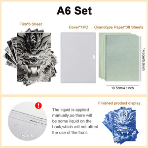 Kit d'art cyanotype A6, 30 papiers, 6 motifs animaux, ensemble complet prêt à l'emploi, création de texture cyanotype, tutoriel de création DIY - Product Image 5