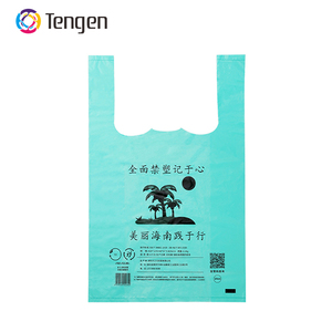 Carry Bags T-shirt Bag Wholesale Custom Logo Plastic Biodegradable Compostable Plastic Package Carton Grocery Bag Fashionable