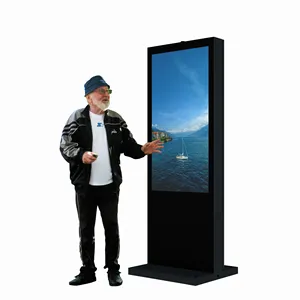 75in güneş enerjili dokunmatik ekran Ip65 açık Lcd dijital tabela reklam bilgi Kiosk yüksek parlaklık 3000nit ekran