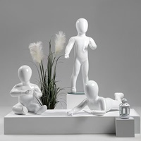 Mannequin enfant noir brillant en plastique, ensemble de présentation de bas du corps pour pantalons, idéal pour vitrines de magasins et présentoirs de vêtements