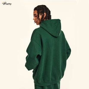 2025 nouveauté personnalisé automne Style américain couleur unie décontracté et ample taille Extra-large sweat à capuche ajoutant polaire - Product Image 6