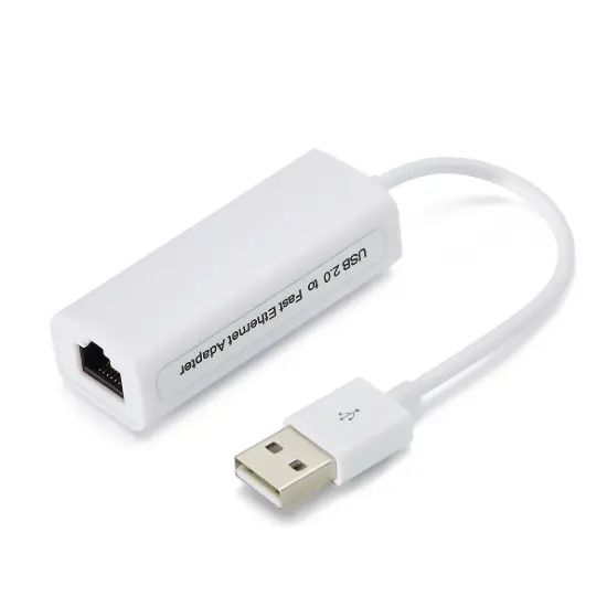 Divisor de cabo USB para RJ45 Ethernet, adaptador de extensão USB2.0 100 Mbps, conversor de cartão de rede livre para laptop, computador