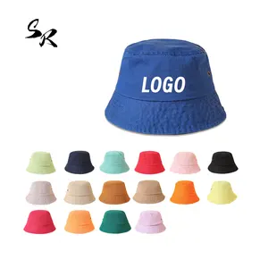 Polyester et coton de haute qualité couleur unie chapeau de pêcheur broderie personnalisée DTG & DTF Design chapeau seau personnalisé adulte chapeau seau