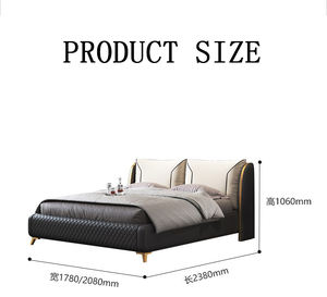 Cama doble de diseño italiano Cama de <span class=keywords><strong>matrimonio</strong></span> China Cama doble de diseño italiano - Product Image 3