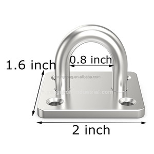 Plaque d'ancrage carrée en acier inoxydable 304 pour quincaillerie de rigging marin, fixation de bateau, boucle à œil fixe - Product Image 2