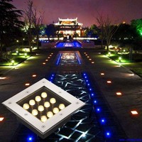 Projecteurs LED carrés étanches IP65 pour parcs et escaliers, contrôlables par application, à intensité variable, blanc chaud, pour cour et mur, encastrables pour pelouse