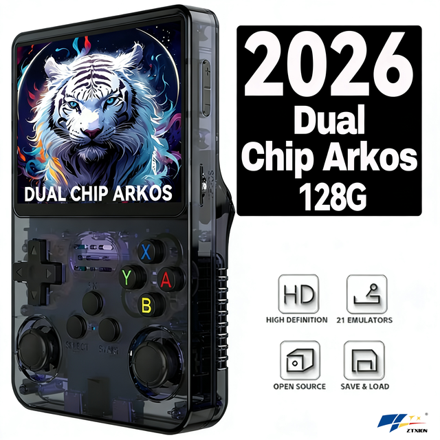 R36S Retro 3.5 Inch Handheld Game Console with 15000+ Games Portable Video Player 64GB Android System 3D Style-Open Source Linux