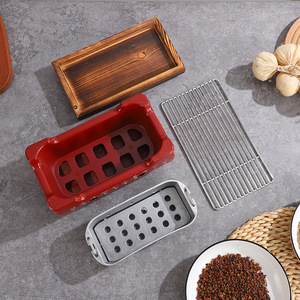 <strong>Japanese</strong> Style <strong>BBQ</strong> Grill Red Portable Barbecue Stove Aluminium Alloy Charcoal Stove <strong>Japanese</strong> Tabletop Barbecue Tools - Product Image 5