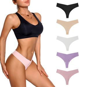 Intimo Femminile, <span class=keywords><strong>Perizoma</strong></span> a Vita Bassa, Slip Senza Cuciture, Taglio <span class=keywords><strong>Laser</strong></span> con Logo Personalizzato - Product Image 1