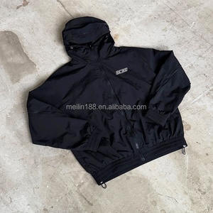 Oem Factory Custom Polyester Nylon Track Suit Windbreaker Hoodie and Zipper Nylon Pants <b>Set</b> Lightweight Windbreaker Tracksuit - Product Image 2