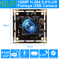 Cámara USB ELP 1080P de Baja Iluminación |   Módulo de Gran Angular CMOS IMX323 de 2MP con Micrófono, UVC Plug & Play para Escáner 3D