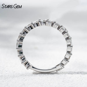 แหวนทองคำแท้ 18K StarsGem ประดับเพชรเม็ดเดี่ยวทรงมาร์คีส์ 1.72 กะรัต (2.5*4 มม.) เพาะเลี้ยงในห้องปฏิบัติการ สี DEF ความสะอาดระดับ VS ดีไซน์คลาสสิกสำหรับทั้งชายและหญิง ชุบโรเดียมแบบเต็มวง - Product Image 4