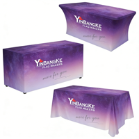 Nappe ajustée en polyester Yinbangke multi-tailles, design personnalisé, douce, résistante aux plis, drapée, extensible, imprimée par transfert thermique
