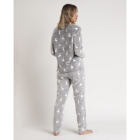 ADMAS Mujer Pijama Manga Larga Corel兔子月上氨纶松紧腰睡衣透气印花家居服装设计