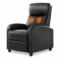 Fauteuil inclinable manuel avec massage et chauffage, fauteuil simple à dossier haut pour salon et home cinéma