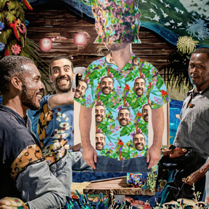 Camisa Hawaiana Personalizada <span class=keywords><strong>para</strong></span> Hombre con Cara Divertida y Botones, Camisa de Playa Tropical Tejida con Foto <span class=keywords><strong>para</strong></span> Verano - Product Image 2