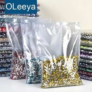 OLeeya Usine Vente en Gros 500 Couleurs Pierres Satin Couleurs Verre Dos Plat 100 Brut Non Hot Fix Strass pour Nail Art Décoration - Product Image 1