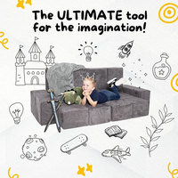 Canapé de jeu pour enfants en forme de L, 6 pièces, sans bois, en mousse compressée, chaise souple et unique pour enfants, vente en gros d'usine, OEM/ODM