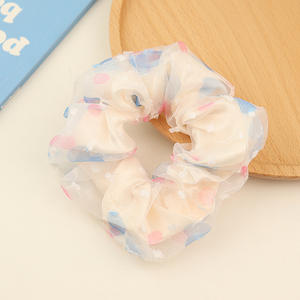 Ethereal Spot Tulle Scrunchie Hair Tie Premium Women's No-Damage Ponytail Holder Sweet Style Elastic Hair Band - Product Image 6