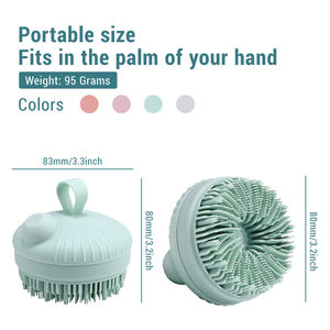 Grosir bebas BPA produsen silikon Remas dapat diisi ulang silikon hewan peliharaan sikat badan mandi kucing anjing sikat mandi dengan sabun Dispenser - Product Image 3