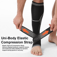 Compression réglable cheville et mollet soutien orthèse respirant étendu élastique sport mollet manches