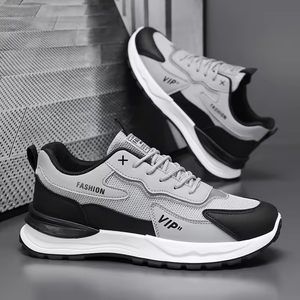 Chaussures de sport pour hommes en cuir véritable, style montantes, avec logo personnalisé, semelle épaisse et résistante à l'usure, pour la marche (OEM/ODM) - Product Image 5