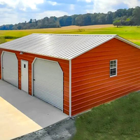 Bâtiment préfabriqué en acier galvanisé avec porte d'accès latérale pour garage