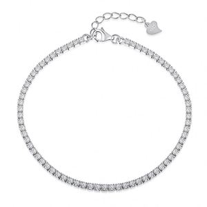 Dylam 18K Gold Plated 3mm Cubic Zirconia Classic Tennis <b>Bracelet</b> Gold <b>Bracelets</b> for Women Platinum Gold Plated Sterling Silver - Product Image 1
