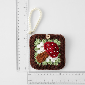 กระเป๋าถักโครเชต์ทรง<span class=keywords><strong>เห็ด</strong></span>มินิสุดเก๋สไตล์วินเทจสำหรับนักศึกษา <span class=keywords><strong>ทำ</strong></span>ด้วยมือ  กระเป๋าใส่เหรียญ - Product Image 3