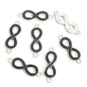 Connecteur à 8 caractères pour la création de bijoux transfrontaliers, idéal pour la fabrication de colliers et bracelets DIY avec accessoires de gouttelettes de couleur à suspendre en double, petit P - Product Image 6