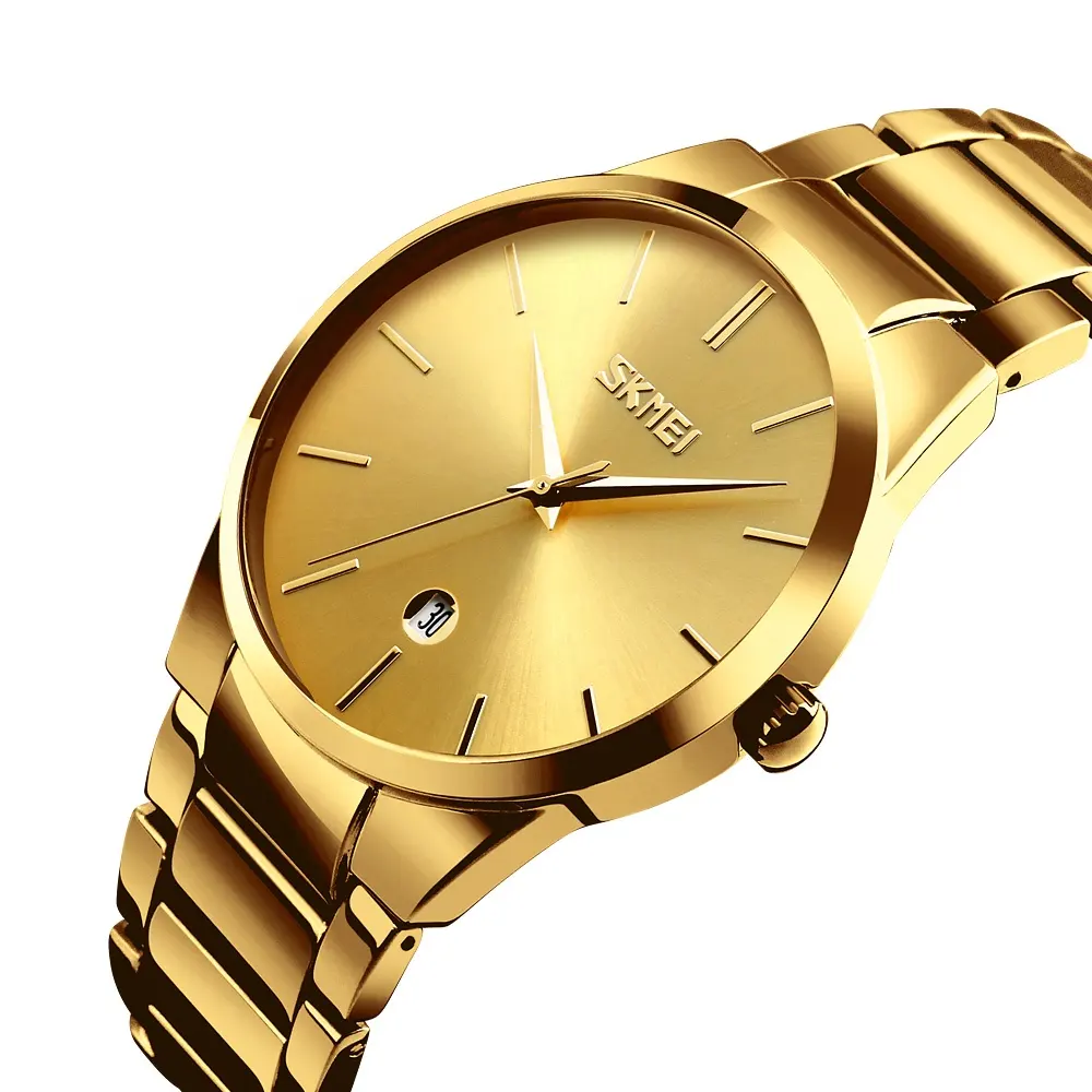 skmei luxury orologio uomo custom 24k gold watches mens stainless steel quartz hand wrist japan movement pc21 quartz watch