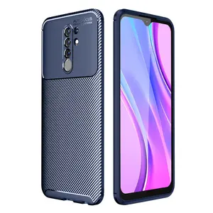 小米Redmi 9 9C Note 9 Poco X2 X3后盖的碳纤维颗粒哑光感觉TPU保险杠盒