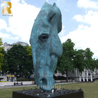 Grande taille jardin extérieur grande sculpture de tête de cheval en bronze