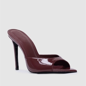 Giày cao gót nữ, dép quai hậu, giày mules, giày cưới cổ điển, mũi mở, giày vuông, giày gợi cảm, chất liệu PVC, da, cao su, đế platform - Product Image 3