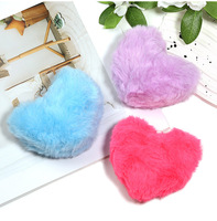 Porte-clés en peluche en forme de cœur en laine créative personnalisée, jouet en peluche rouge, accessoire de sac, porte-clés