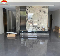 Design moderne de Lumi Stone rétro-éclairé Pandora blanc Quartzite poli mur de pierre de marbre pour hôtel Patagonia dalle de granit