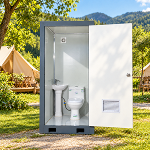 Cabina de Baño Portátil Prefabricada Etodevice, Unidad de Baño Móvil con Sistema de Ventilación para Obras de Construcción, Uso Público en Exteriores - Product Image 5