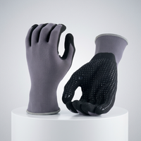 Gants de travail de sécurité personnalisables en nitrile texturé noir de calibre 15 avec points antidérapants, gants de protection industriels pour hommes