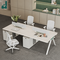 Poste de travail de bureau moderne Série Yiren, structure en aluminium blanc avec poutre verte Yachuan pour 2 à 8 personnes