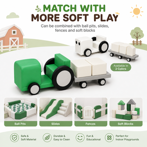 Équipement <span class=keywords><strong>de</strong></span> jeu intérieur commercial pour enfants, thème ferme ludique, avec tracteur et voiture, couleurs personnalisables, pour location événementielle - Product Image 3