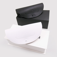 Ensemble d'emballage de lunettes de luxe avec logo personnalisé, boîte à lunettes en carton mat noir avec pochette, sac en papier, boîte cadeau pour lunettes, vente en gros