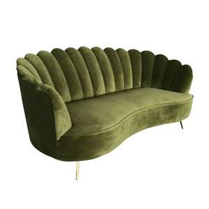 MRS WOODS – <span class=keywords><strong>canapé</strong></span> en velours rose à jambes dorées italiennes en forme de festonné, <span class=keywords><strong>2</strong></span> <span class=keywords><strong>places</strong></span>, hôtel, salon, événement - Product Image 3