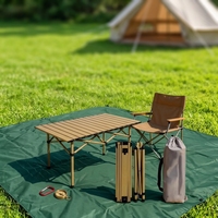 Table pliante en acier au carbone de haute qualité, petite, pour la vente en gros, portable, pour le camping en plein air, table roulante en métal